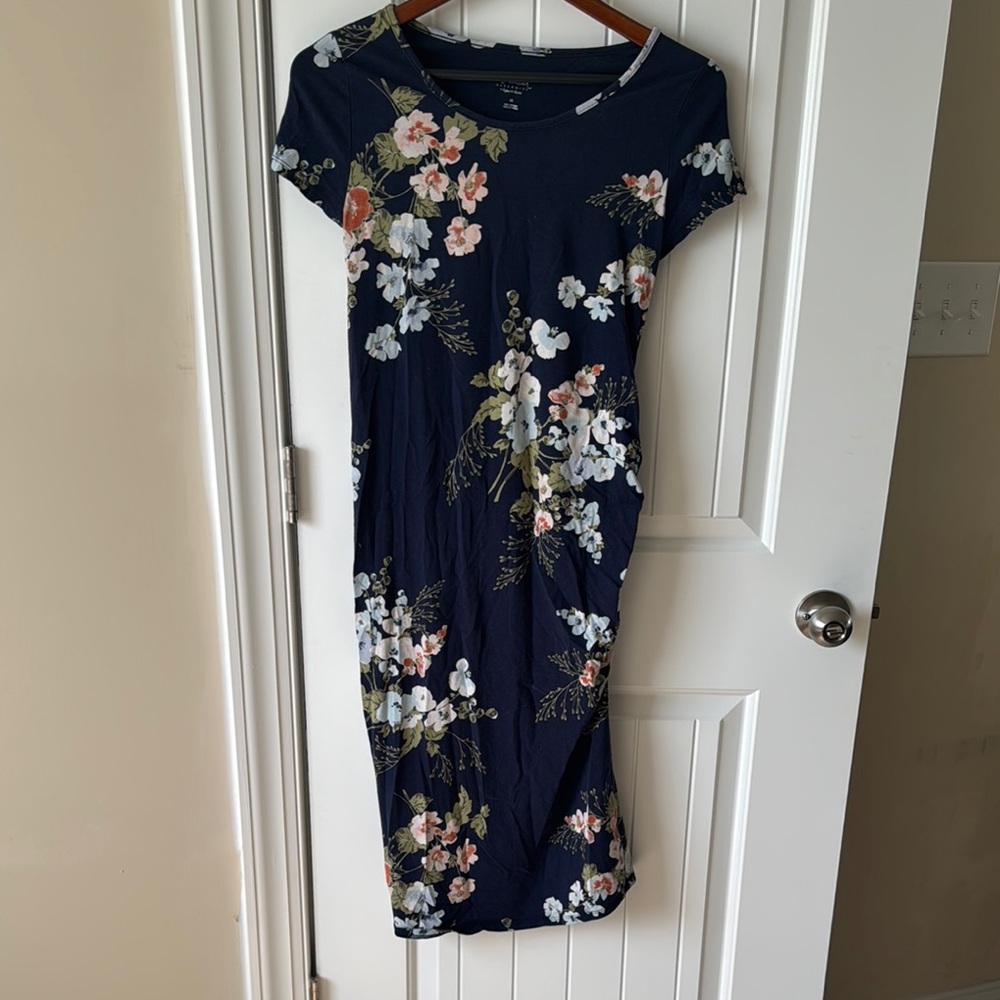 Maternity Navy Floral Dress
